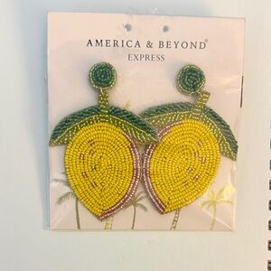 NWT America & Beyond Lemon Beaded Earrings
